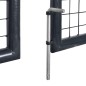 vidaXL Puerta de malla de jardín acero galvanizado gris 289x100 cm 