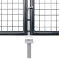 vidaXL Puerta de malla de jardín acero galvanizado gris 289x100 cm 