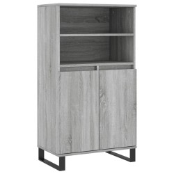 vidaXL Aparador alto de madera contrachapada gris Sonoma 60x36x110 cm