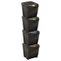 vidaXL Cubos de basura apilables 4 piezas gris antracita 100 L vidaXL Cubos de basura apilables 4 piezas gris antracita 100 L