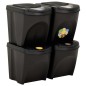 vidaXL Cubos de basura apilables 4 piezas gris antracita 100 L vidaXL Cubos de basura apilables 4 piezas gris antracita 100 L