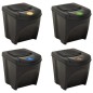 vidaXL Cubos de basura apilables 4 piezas gris antracita 100 L vidaXL Cubos de basura apilables 4 piezas gris antracita 100 L
