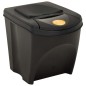 vidaXL Cubos de basura apilables 4 piezas gris antracita 100 L vidaXL Cubos de basura apilables 4 piezas gris antracita 100 L