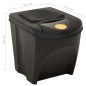 vidaXL Cubos de basura apilables 4 piezas gris antracita 100 L vidaXL Cubos de basura apilables 4 piezas gris antracita 100 L