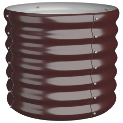 vidaXL Jardinera de acero con recubrimiento polvo marrón 40x40x36 cm