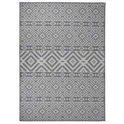 vidaXL Alfombra de exterior de tejido plano rayas azules 200x280 cm