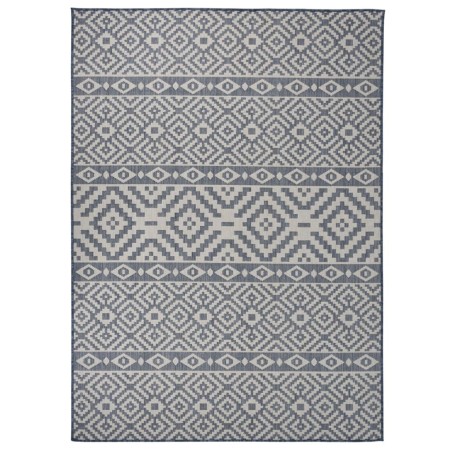 vidaXL Alfombra de exterior de tejido plano rayas azules 200x280 cm