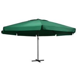 vidaXL Sombrilla de jardín con palo de aluminio verde 600 cm 