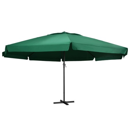 vidaXL Sombrilla de jardín con palo de aluminio verde 600 cm 