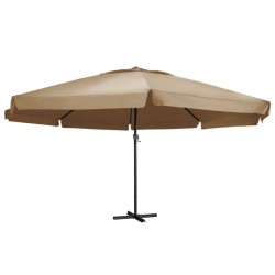 vidaXL Sombrilla de jardín con palo de aluminio gris taupe 600 cm 