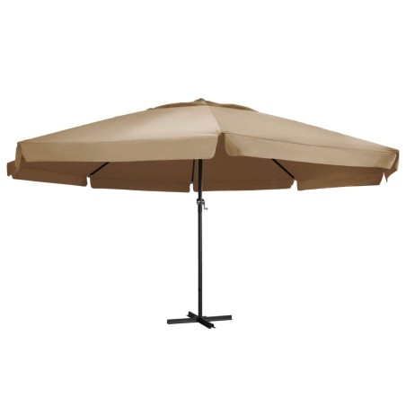 vidaXL Sombrilla de jardín con palo de aluminio gris taupe 600 cm 