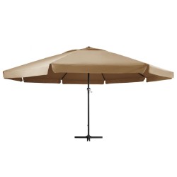 vidaXL Sombrilla de jardín con palo de aluminio gris taupe 600 cm 