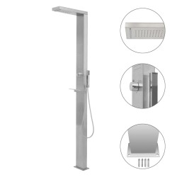 vidaXL Ducha de exterior de acero inoxidable cuadrada