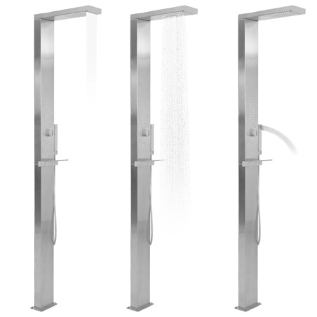 vidaXL Ducha de exterior de acero inoxidable cuadrada