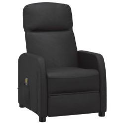 vidaXL Sillón de masaje de cuero sintético negro
