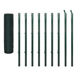 vidaXL Euro Valla de acero verde 10x1,7 m 