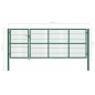 vidaXL Puerta de valla de jardín con postes acero verde 350x120 cm vidaXL Puerta de valla de jardín con postes acero verde 350x120 cm