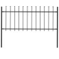 vidaXL Valla de jardín con puntas de lanza acero negro 1,7x0,8 m vidaXL Valla de jardín con puntas de lanza acero negro 1,7x0,8 m