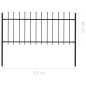 vidaXL Valla de jardín con puntas de lanza acero negro 1,7x0,8 m vidaXL Valla de jardín con puntas de lanza acero negro 1,7x0,8 m
