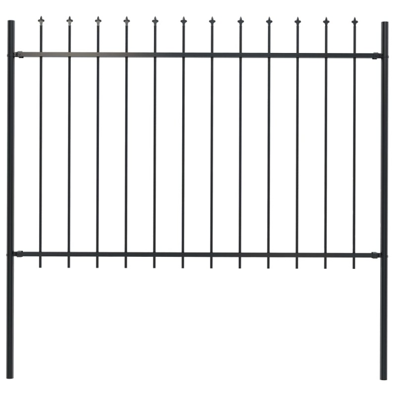 vidaXL Valla de jardín con puntas de lanza acero negro 1,7x1,2 m vidaXL Valla de jardín con puntas de lanza acero negro 1,7x1,2 m