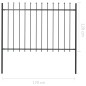 vidaXL Valla de jardín con puntas de lanza acero negro 1,7x1,2 m vidaXL Valla de jardín con puntas de lanza acero negro 1,7x1,2 m