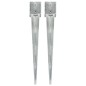 vidaXL Picas de tierra 2 uds acero galvanizado plateado 12x12x89 cm