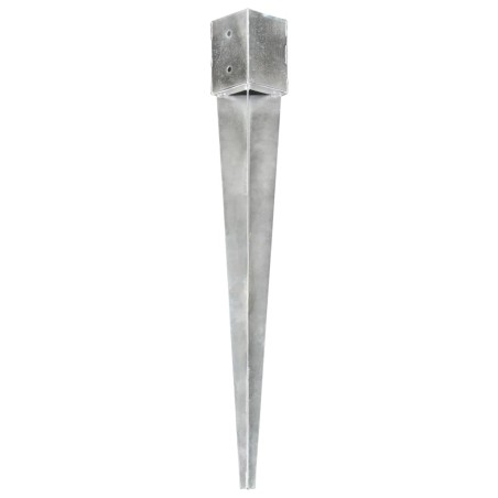 vidaXL Picas de tierra 2 uds acero galvanizado plateado 12x12x89 cm
