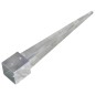 vidaXL Picas de tierra 2 uds acero galvanizado plateado 12x12x89 cm