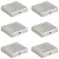 vidaXL Tapas para postes de valla 6 uds metal galvanizado 81x81mm