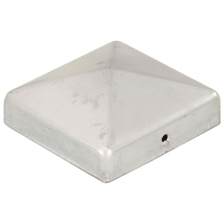 vidaXL Tapas para postes de valla 6 uds metal galvanizado 81x81mm