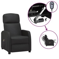 vidaXL Sillón de masaje eléctrico cuero sintético negro