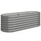 vidaXL Jardinera arriate acero recubrimiento polvo gris 114x40x36 cm vidaXL Jardinera arriate acero recubrimiento polvo gris 114x40x36 cm