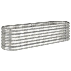 vidaXL Jardinera arriate acero recubrimiento polvo plata 152x40x36 cm