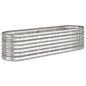 vidaXL Jardinera arriate acero recubrimiento polvo plata 152x40x36 cm vidaXL Jardinera arriate acero recubrimiento polvo plata 152x40x36 cm