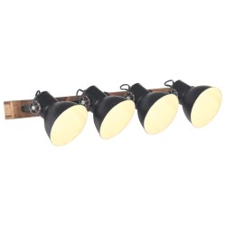 vidaXL Lámpara de pared industrial negra 90x25 cm E27