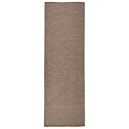 vidaXL Alfombra de exterior de tejido plano marrón 80x250 cm