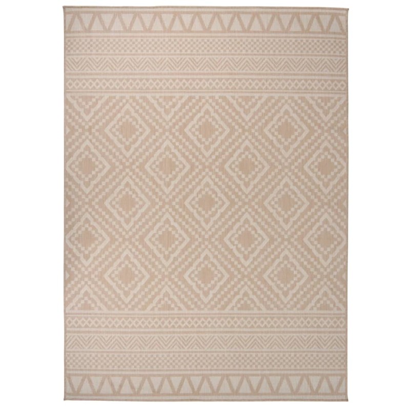 vidaXL Alfombra de exterior de tejido plano rayas marrones 200x280 cm vidaXL Alfombra de exterior de tejido plano rayas marrones 200x280 cm