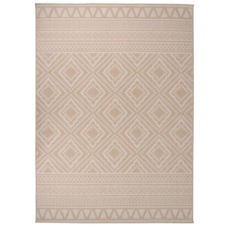vidaXL Alfombra de exterior de tejido plano rayas marrones 200x280 cm