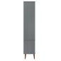 vidaXL Mueble vitrina MOLDE madera maciza de pino gris 90x35x175 cm