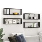 vidaXL Estantes cubo de pared 4 uds contrachapado negro 80x15x26,5 cm vidaXL Estantes cubo de pared 4 uds contrachapado negro 80x15x26,5 cm