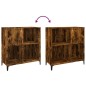 vidaXL Mueble discos madera contrachapada roble ahumado 84,5x38x89 cm vidaXL Mueble discos madera contrachapada roble ahumado 84,5x38x89 cm