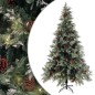 vidaXL Árbol de Navidad con luces y piñas PVC PE verde y blanco 195 cm vidaXL Árbol de Navidad con luces y piñas PVC PE verde y blanco 195 cm