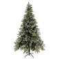 vidaXL Árbol de Navidad con luces y piñas PVC PE verde y blanco 195 cm vidaXL Árbol de Navidad con luces y piñas PVC PE verde y blanco 195 cm