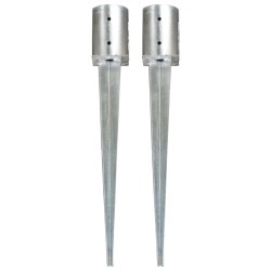 vidaXL Picas de tierra 2 unidades acero galvanizado plateado 10x76 cm