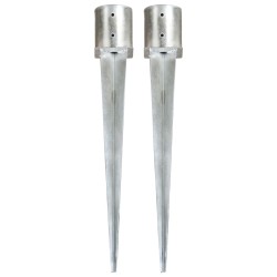 vidaXL Picas de tierra 2 unidades acero galvanizado plateado 12x91 cm
