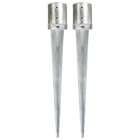 vidaXL Picas de tierra 2 unidades acero galvanizado plateado 12x91 cm