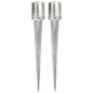 vidaXL Picas de tierra 2 unidades acero galvanizado plateado 12x91 cm