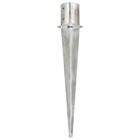 vidaXL Picas de tierra 2 unidades acero galvanizado plateado 12x91 cm