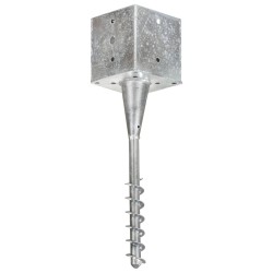 vidaXL Picas de tierra 6 uds acero galvanizado plateado 14x14x58 cm
