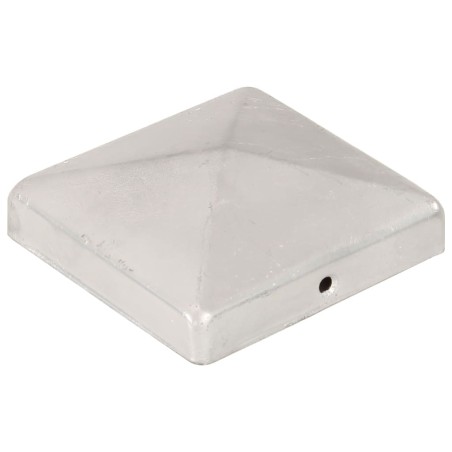vidaXL Tapas para postes de valla 6 uds metal galvanizado 101x101mm